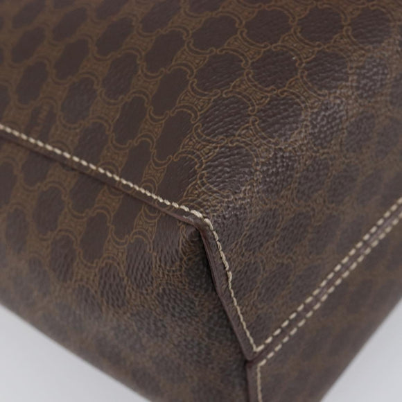 CELINE Macadam Hand Bag PVC Leather Brown Gold Tone Auth 204628V