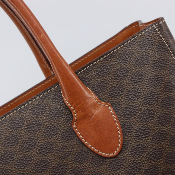 CELINE Macadam Hand Bag PVC Leather Brown Gold Tone Auth 204628V