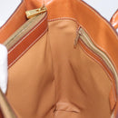 CELINE Macadam Hand Bag PVC Leather Brown Gold Tone Auth 204628V-19