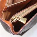 CELINE Macadam Hand Bag PVC Leather Brown Gold Tone Auth 204628V-22