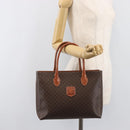 CELINE Macadam Hand Bag PVC Leather Brown Gold Tone Auth 204628V-26