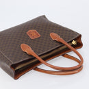 CELINE Macadam Hand Bag PVC Leather Brown Gold Tone Auth 204628V-6