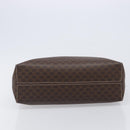 CELINE Macadam Hand Bag PVC Leather Brown Gold Tone Auth 204628V-9