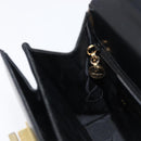 Salvatore Ferragamo Gancini Hand Bag Leather 2way Black Gold Tone Auth 204629V-25