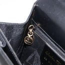 Salvatore Ferragamo Gancini Hand Bag Leather 2way Black Gold Tone Auth 204629V-26