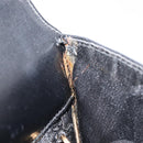 Salvatore Ferragamo Gancini Hand Bag Leather 2way Black Gold Tone Auth 204629V-27