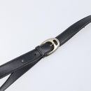 CELINE Horse Carriage Shoulder Bag Leather Black Gold Tone Auth 204631-9