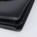 CELINE Horse Carriage Shoulder Bag Leather Black Gold Tone Auth 204631-10
