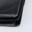 CELINE Horse Carriage Shoulder Bag Leather Black Gold Tone Auth 204631-16