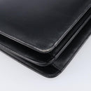 CELINE Horse Carriage Shoulder Bag Leather Black Gold Tone Auth 204631-17