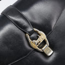 CELINE Horse Carriage Shoulder Bag Leather Black Gold Tone Auth 204631-18