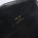 CELINE Horse Carriage Shoulder Bag Leather Black Gold Tone Auth 204631-12