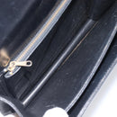 CELINE Horse Carriage Shoulder Bag Leather Black Gold Tone Auth 204631-11