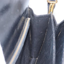CELINE Horse Carriage Shoulder Bag Leather Black Gold Tone Auth 204631-20