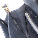 CELINE Horse Carriage Shoulder Bag Leather Black Gold Tone Auth 204631-21