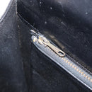 CELINE Horse Carriage Shoulder Bag Leather Black Gold Tone Auth 204631-22