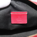 GUCCI GuccissimaGG Cosmetics Pouch Leather Red Gold Tone 153227 Auth 204633V-13