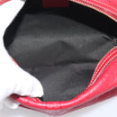 GUCCI GuccissimaGG Cosmetics Pouch Leather Red Gold Tone 153227 Auth 204633V-14