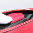GUCCI GuccissimaGG Cosmetics Pouch Leather Red Gold Tone 153227 Auth 204633V-17