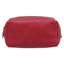 GUCCI GuccissimaGG Cosmetics Pouch Leather Red Gold Tone 153227 Auth 204633V-2