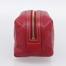 GUCCI GuccissimaGG Cosmetics Pouch Leather Red Gold Tone 153227 Auth 204633V-5