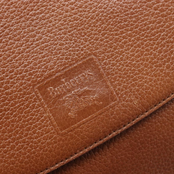 Burberrys Shoulder Bag Leather Brown Gold Tone Auth 204636