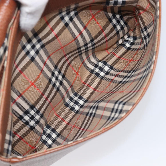 Burberrys Shoulder Bag Leather Brown Gold Tone Auth 204636