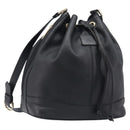 Burberrys Shoulder Bag Leather Black Gold Tone Auth 204637A-1