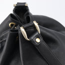 Burberrys Shoulder Bag Leather Black Gold Tone Auth 204637A-10