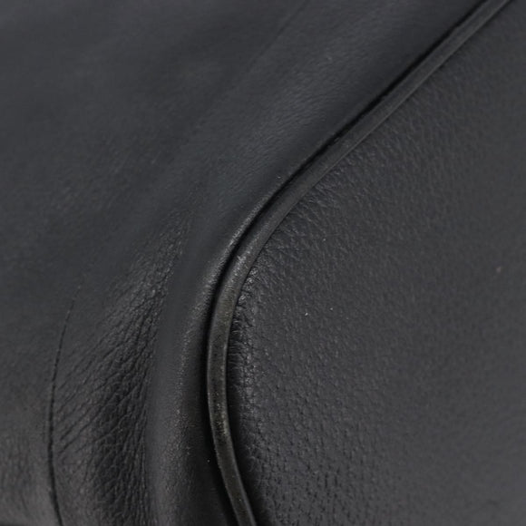 Burberrys Shoulder Bag Leather Black Gold Tone Auth 204637A