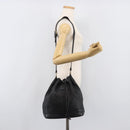 Burberrys Shoulder Bag Leather Black Gold Tone Auth 204637A-23
