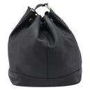 Burberrys Shoulder Bag Leather Black Gold Tone Auth 204637A-3