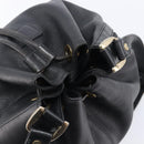 Burberrys Shoulder Bag Leather Black Gold Tone Auth 204637A-6