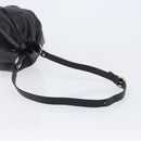 Burberrys Shoulder Bag Leather Black Gold Tone Auth 204637A-7