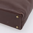 CHANEL Tote Bag Leather Brown Gold Tone CC Auth 204638V-15