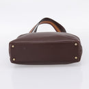 CHANEL Tote Bag Leather Brown Gold Tone CC Auth 204638V-5