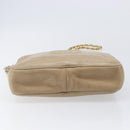 CHANEL Chain Shoulder Bag Leather Beige Gold Tone CC Auth 204639A-5