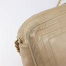 CHANEL Chain Shoulder Bag Leather Beige Gold Tone CC Auth 204639A-19