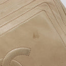 CHANEL Chain Shoulder Bag Leather Beige Gold Tone CC Auth 204639A-9
