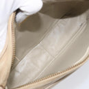 CHANEL Chain Shoulder Bag Leather Beige Gold Tone CC Auth 204639A-10