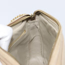 CHANEL Chain Shoulder Bag Leather Beige Gold Tone CC Auth 204639A-23
