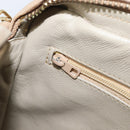 CHANEL Chain Shoulder Bag Leather Beige Gold Tone CC Auth 204639A-25