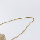 CHANEL Chain Shoulder Bag Leather Beige Gold Tone CC Auth 204639A-14