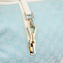 GUCCI GG Canvas Jackie Shoulder Bag Light Blue Gold Tone 001 4057 Auth 204640V-16