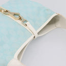 GUCCI GG Canvas Jackie Shoulder Bag Light Blue Gold Tone 001 4057 Auth 204640V-6