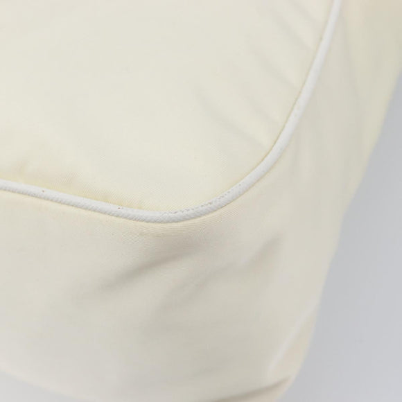 PRADA Shoulder Bag Nylon Ivory Silver Auth 204641A