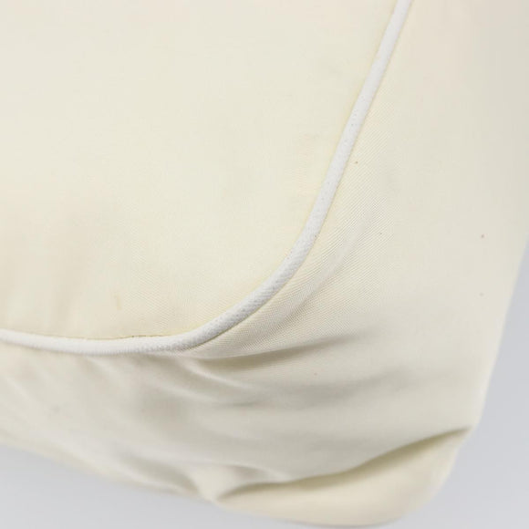 PRADA Shoulder Bag Nylon Ivory Silver Auth 204641A