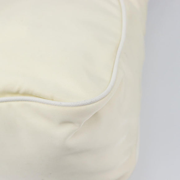 PRADA Shoulder Bag Nylon Ivory Silver Auth 204641A