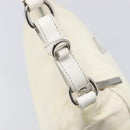 PRADA Shoulder Bag Nylon Ivory Silver Auth 204641A-20