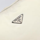 PRADA Shoulder Bag Nylon Ivory Silver Auth 204641A-21